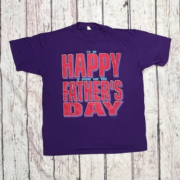 Vintage 80s Father's Day Single Stitch 1980s Best Dad Crewneck Tshirt - Picture 1 of 5